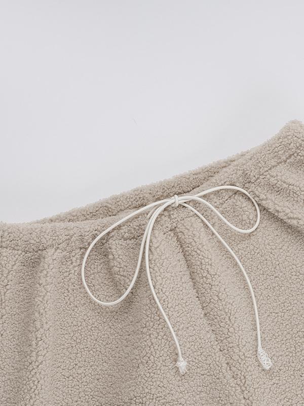 Casual All-match Lambswool Banded Pants -- YKIIY CLOTHING