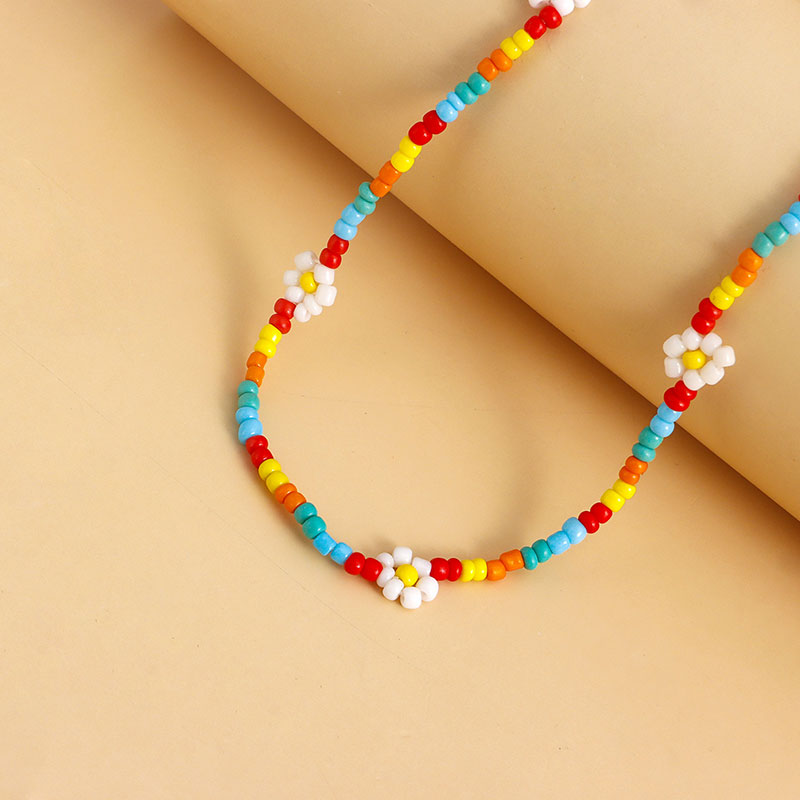 Creative Beaded Woven Flower Necklace -- YKIIY CLOTHING