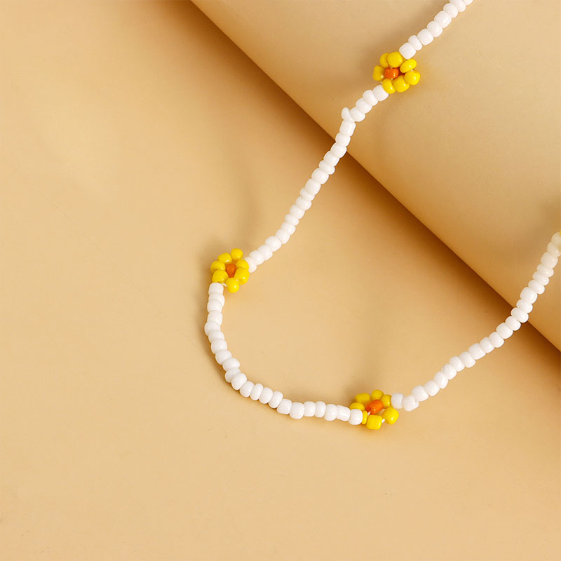 Creative Beaded Woven Flower Necklace -- YKIIY CLOTHING