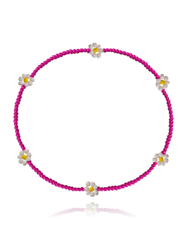 Creative Beaded Woven Flower Necklace -- YKIIY CLOTHING