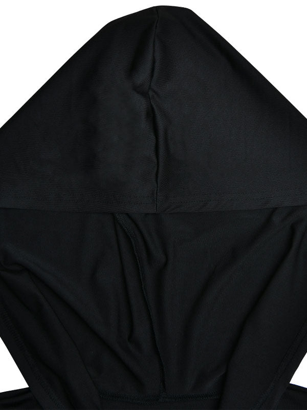 Hooded Collar Asymmetric Hem Dress -- YKIIY CLOTHING