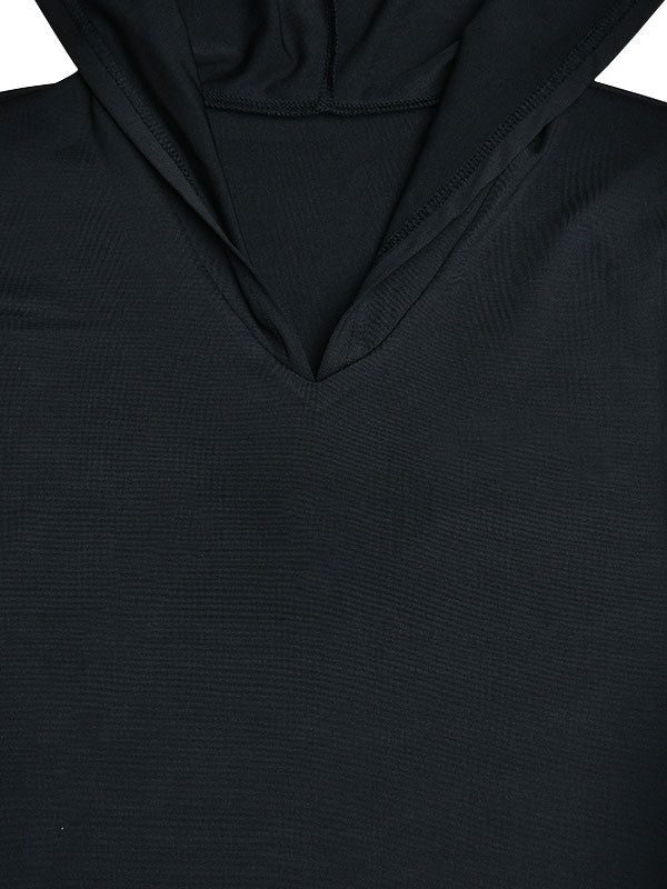 Hooded Collar Asymmetric Hem Dress -- YKIIY CLOTHING