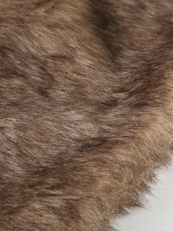 Low-rise Zippered Leather Paneled Fur Skirt -- YKIIY CLOTHING