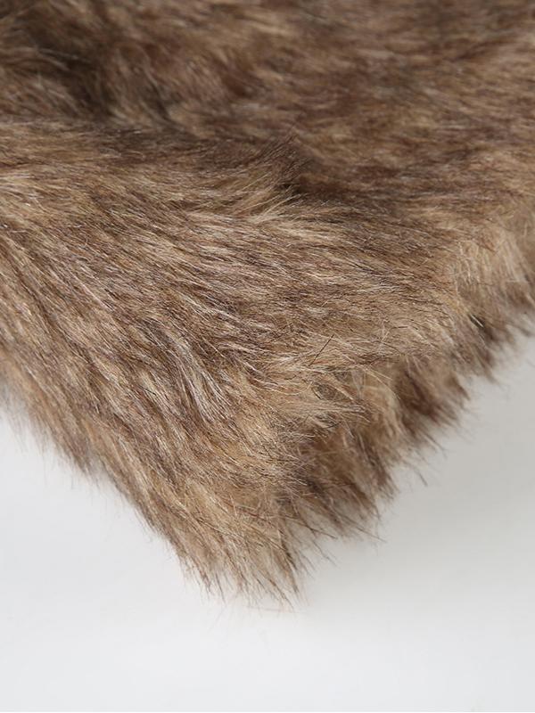 Low-rise Zippered Leather Paneled Fur Skirt -- YKIIY CLOTHING