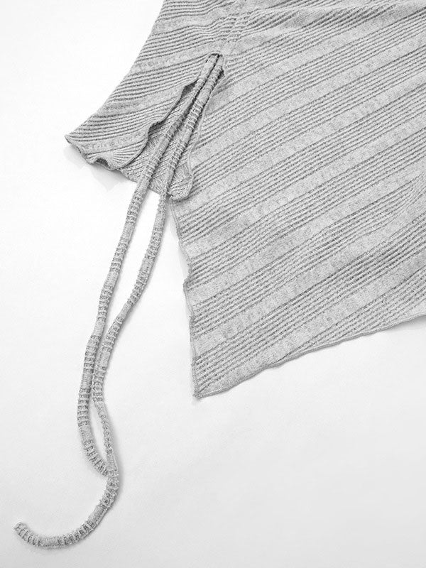 Off Shoulder Asymmetric Hem T-Shirt -- YKIIY CLOTHING