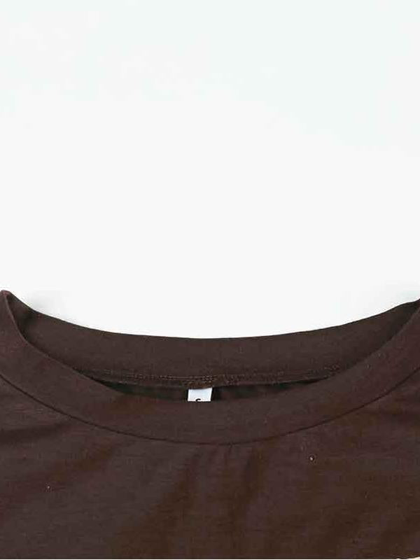 Printed Splicing Long Sleeve Fake Two-piece Bottoming -- YKIIY CLOTHING