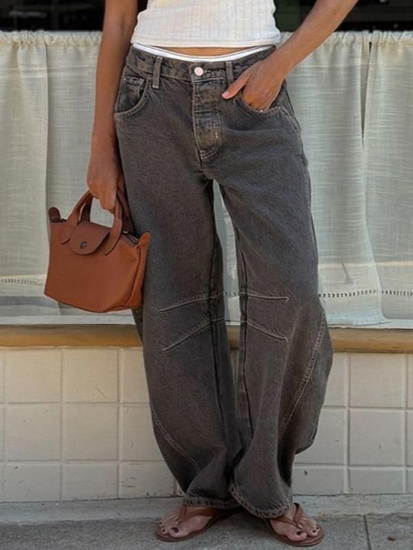 Ripped Banana Jeans Blue Casual Trendy Loose Jeans -- YKIIY CLOTHING