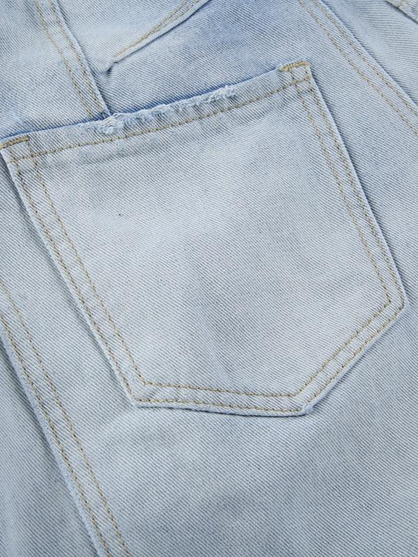 Ripped Banana Jeans Blue Casual Trendy Loose Jeans -- YKIIY CLOTHING