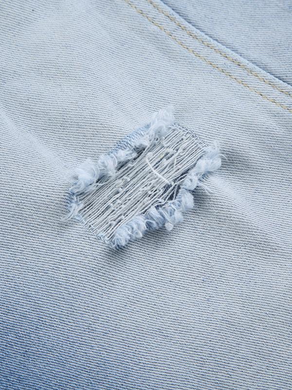 Ripped Banana Jeans Blue Casual Trendy Loose Jeans -- YKIIY CLOTHING