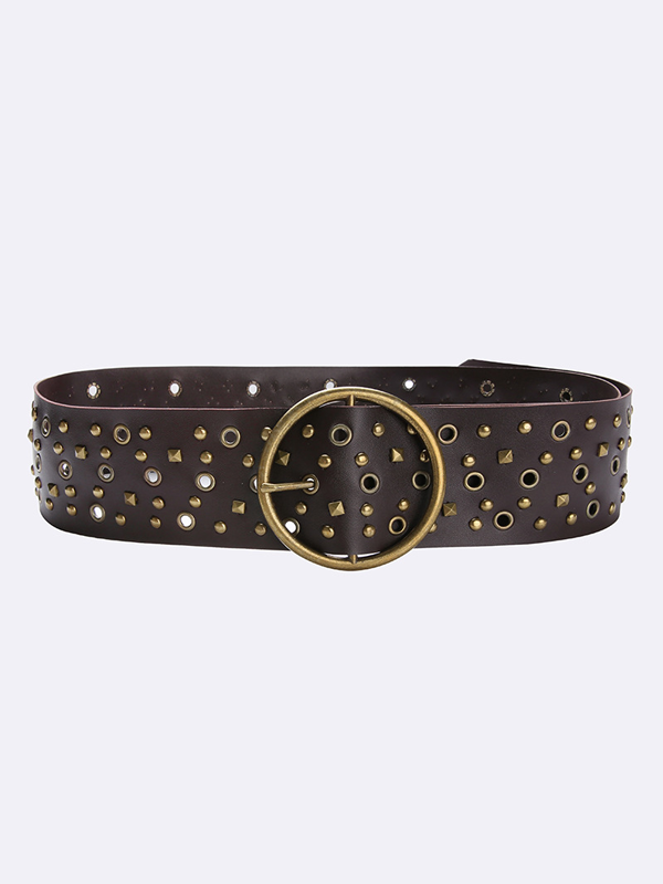 Rivet Metal Buckle Waist Belt -- YKIIY CLOTHING