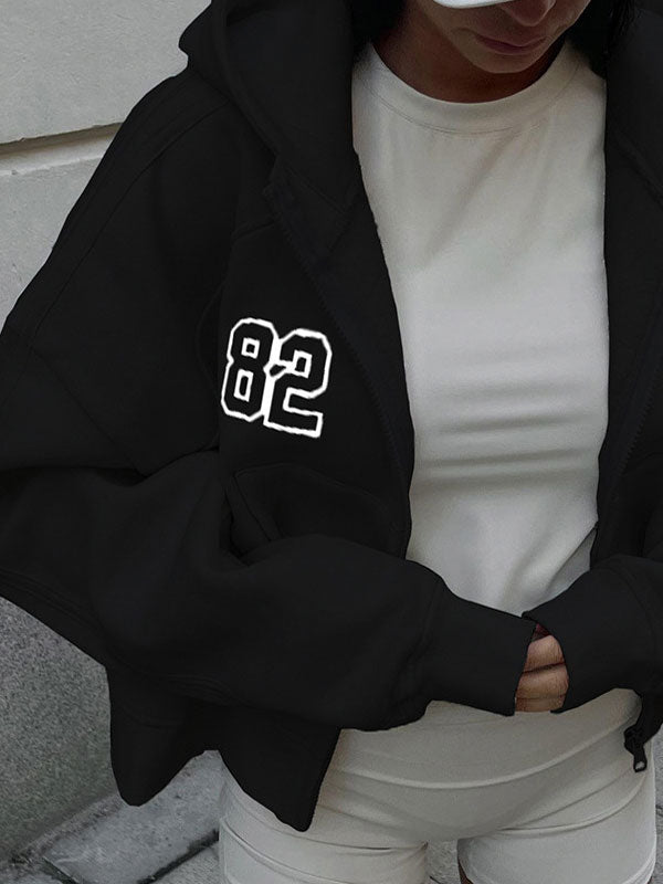 Solid Numbers Kangaroo Pocket Hoodies -- YKIIY CLOTHING
