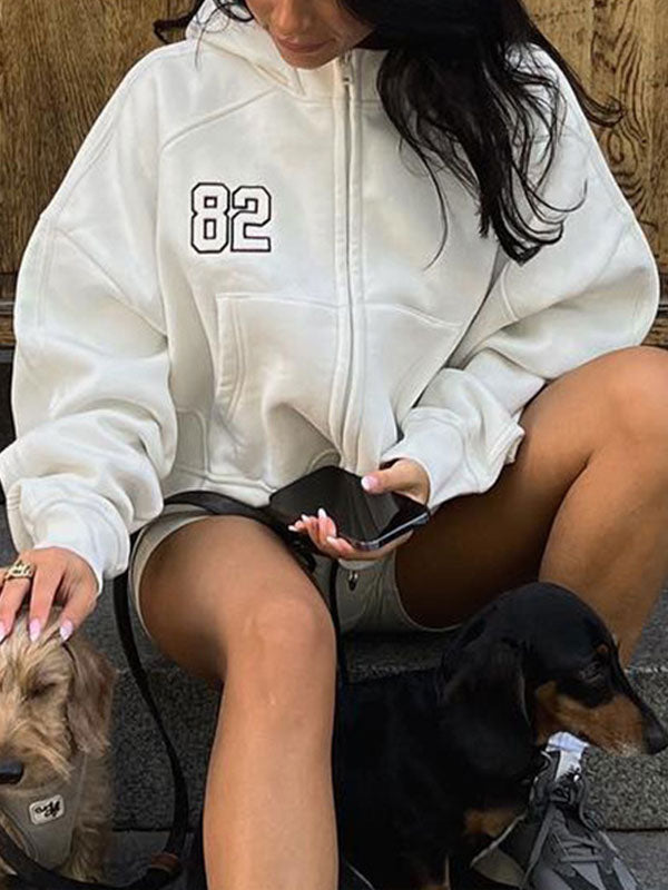 Solid Numbers Kangaroo Pocket Hoodies -- YKIIY CLOTHING