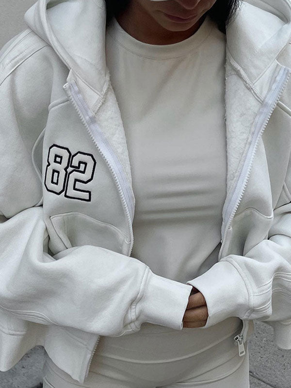 Solid Numbers Kangaroo Pocket Hoodies -- YKIIY CLOTHING