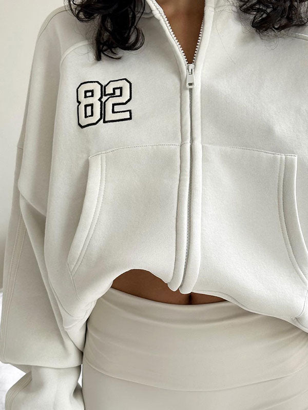 Solid Numbers Kangaroo Pocket Hoodies -- YKIIY CLOTHING
