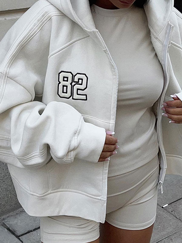 Solid Numbers Kangaroo Pocket Hoodies -- YKIIY CLOTHING