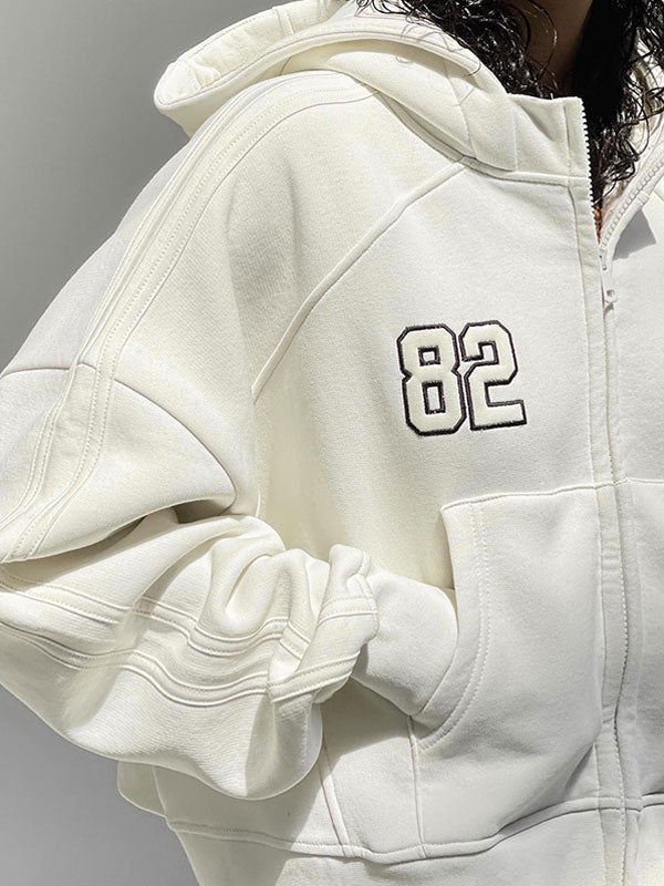 Solid Numbers Kangaroo Pocket Hoodies -- YKIIY CLOTHING