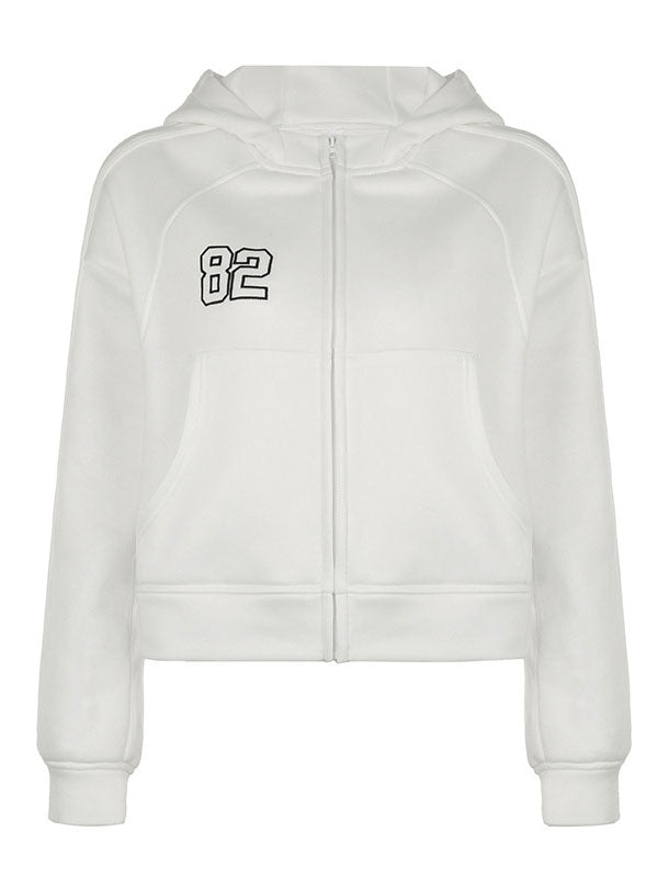 Solid Numbers Kangaroo Pocket Hoodies -- YKIIY CLOTHING