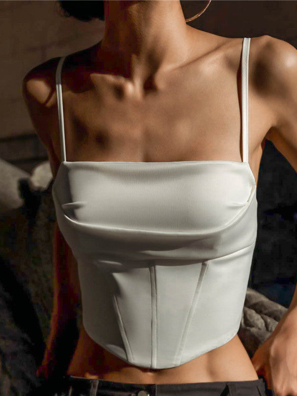 Spaghetti Strap Push Up Corset Top -- YKIIY CLOTHING