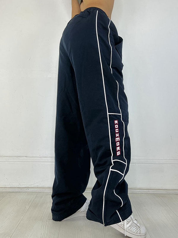 Sporty Letters Elastic Waist Pants -- YKIIY CLOTHING