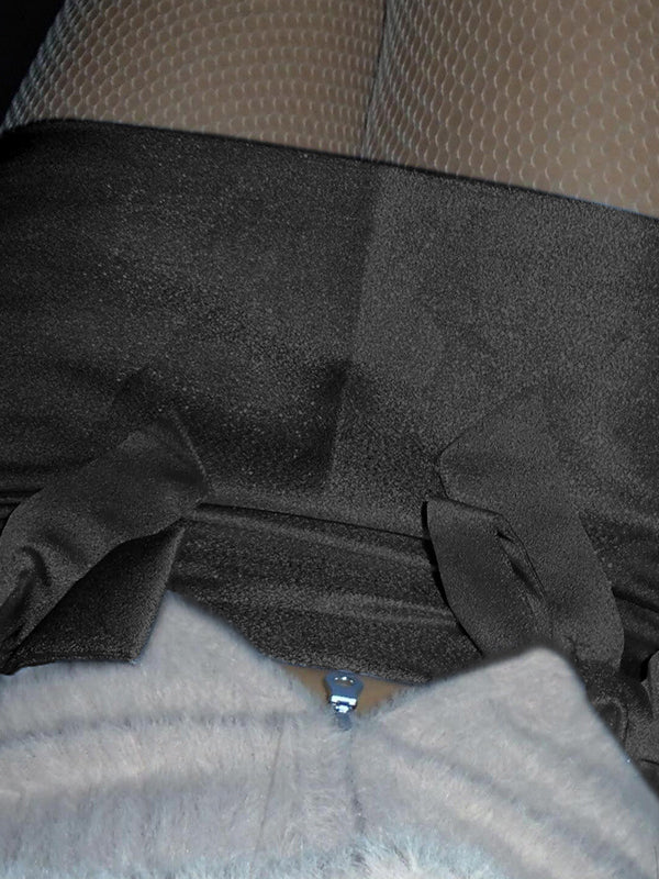 Vintage Plain Zipper Bow Skirt -- YKIIY CLOTHING