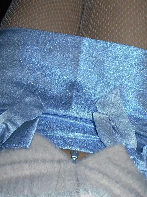 Vintage Plain Zipper Bow Skirt -- YKIIY CLOTHING