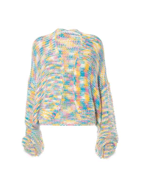 Warm Colorful Rainbow Cardigan -- YKIIY CLOTHING