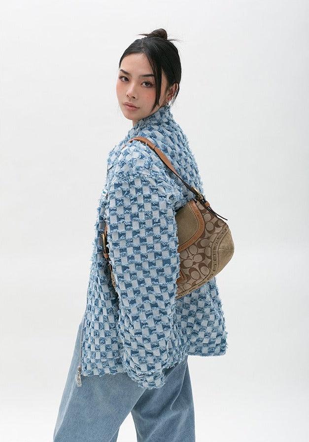 Y2K Checkered Zip Up Jacket -- YKIIY CLOTHING