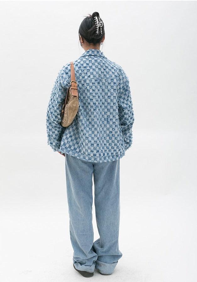 Y2K Checkered Zip Up Jacket -- YKIIY CLOTHING