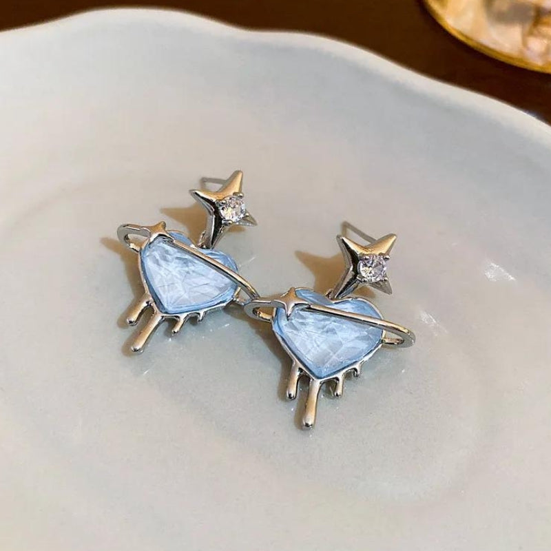 Y2K Melting Heart Earrings -- YKIIY CLOTHING