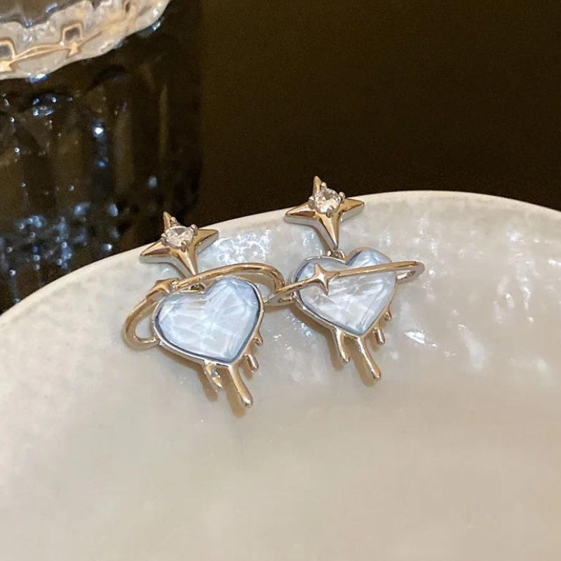 Y2K Melting Heart Earrings -- YKIIY CLOTHING