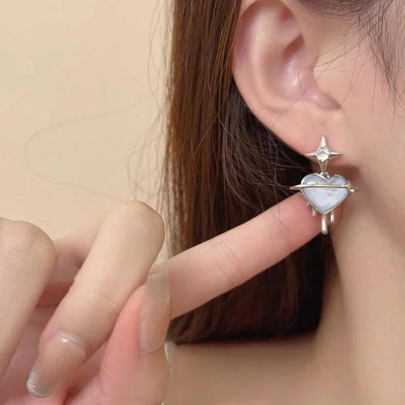 Y2K Melting Heart Earrings -- YKIIY CLOTHING