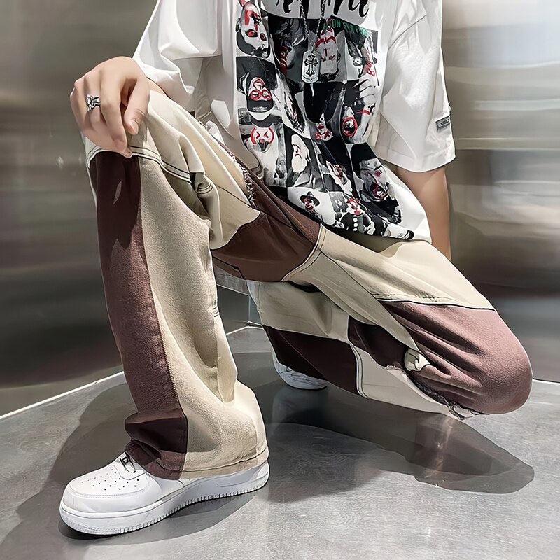 Y2K Patchwork Pants -- YKIIY CLOTHING