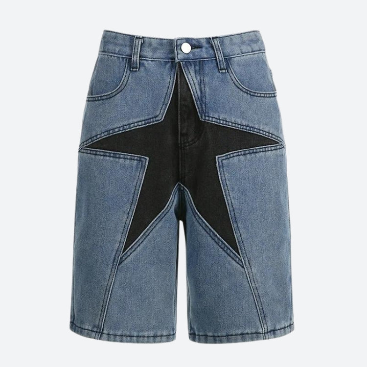 Y2K Star Jean Shorts -- YKIIY CLOTHING