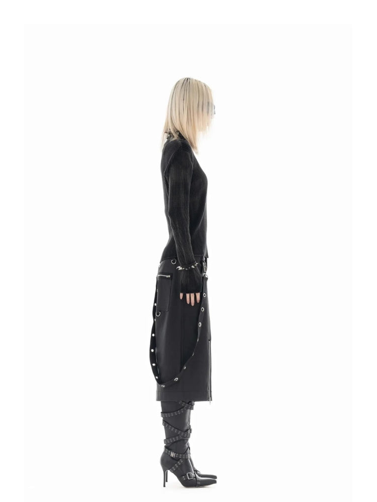 Y2K Star Tall Long Sleeve Corduroy Sweater -- YKIIY CLOTHING