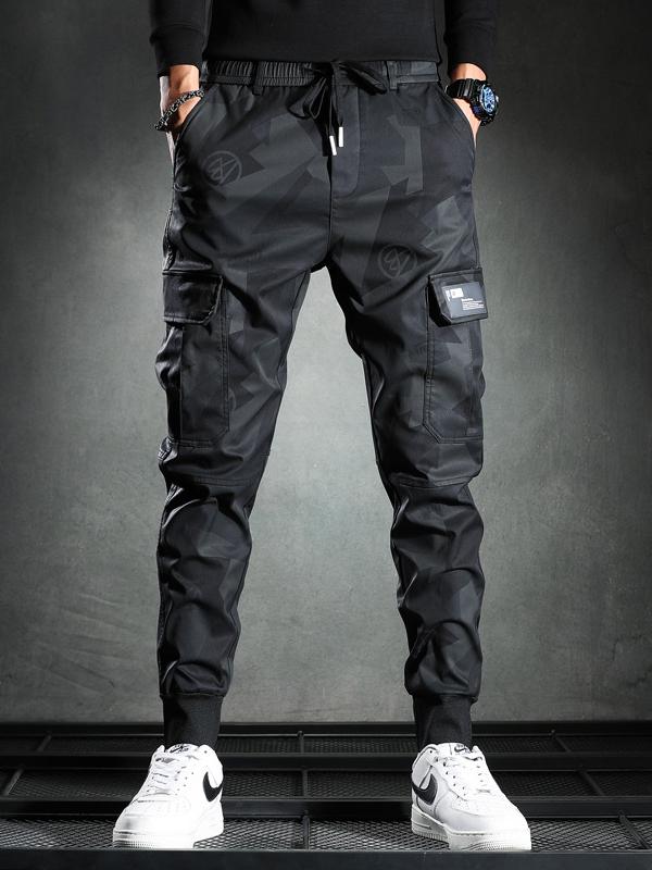 Men's Thin Camouflage Elastic Cuff Cargo Pants
