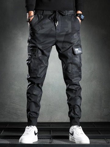 Men's Thin Camouflage Elastic Cuff Cargo Pants