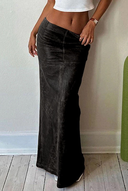 Vintage Back Slit Bodycon Skirt