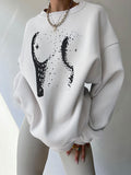Abstract Print Oversized Sweatshirt -- YKIIY  CLOTHING