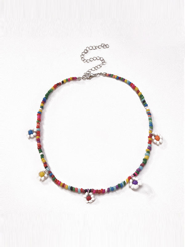Blooming Flower DIY Beaded Pendant Necklace -- YKIIY  CLOTHING