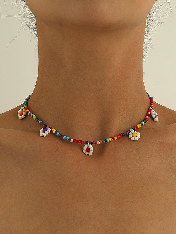 Blooming Flower DIY Beaded Pendant Necklace -- YKIIY  CLOTHING