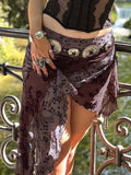 Bohemian Patchwork Asymmetric Hem Skirt -- YKIIY  CLOTHING