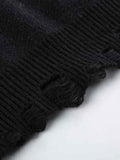 Butterfly Loose Frayed Trim Sweater -- YKIIY  CLOTHING