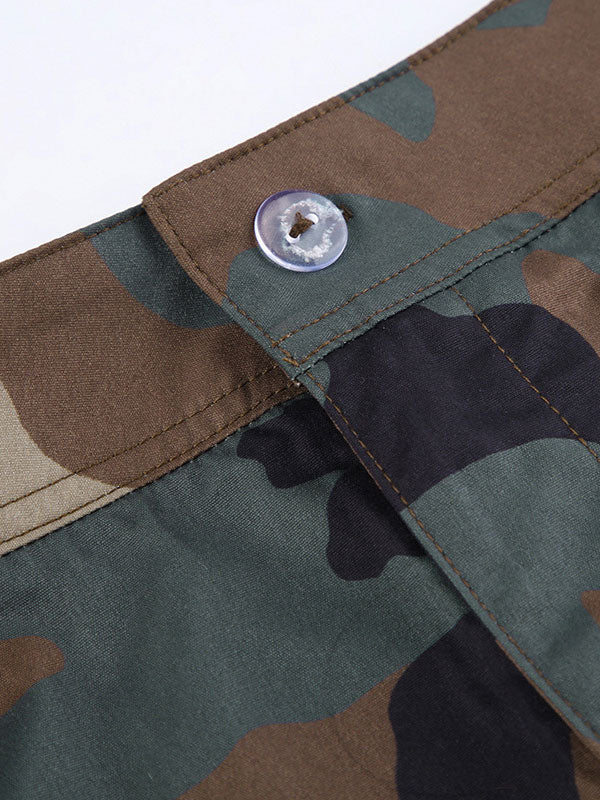 Camouflage Asymmetric Hem Skirt -- YKIIY  CLOTHING