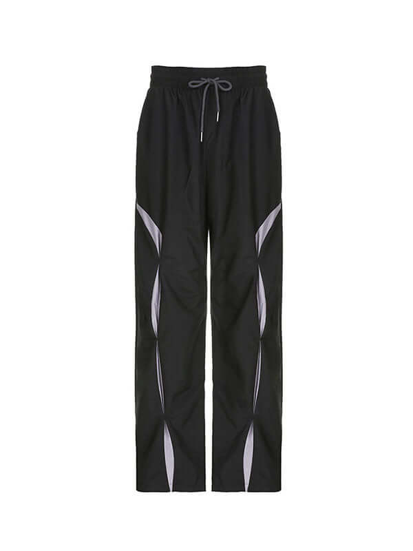 Cool Elastic Waist Color Block Cozy Pants -- YKIIY  CLOTHING