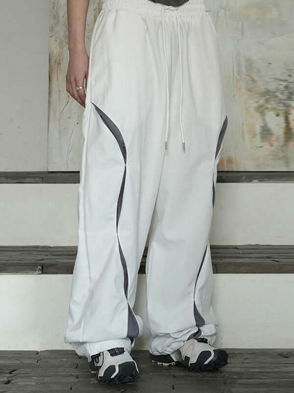 Cool Elastic Waist Color Block Cozy Pants -- YKIIY  CLOTHING