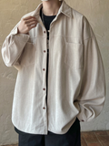 Corduroy Vintage Long Sleeve Shirt Casual Jacket -- YKIIY  CLOTHING