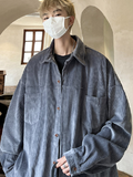 Corduroy Vintage Long Sleeve Shirt Casual Jacket -- YKIIY  CLOTHING