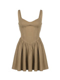 Corset Strapless Design Solid Mini Dress -- YKIIY  CLOTHING