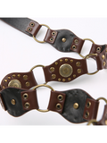 Cutout Ring Leather-Panel Belt -- YKIIY  CLOTHING
