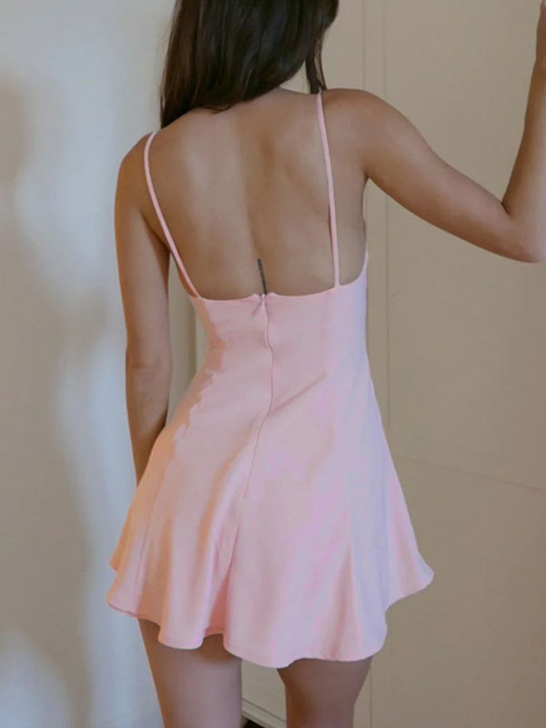 Decorative Lace Patchwork A Line Mini Dress -- YKIIY  CLOTHING